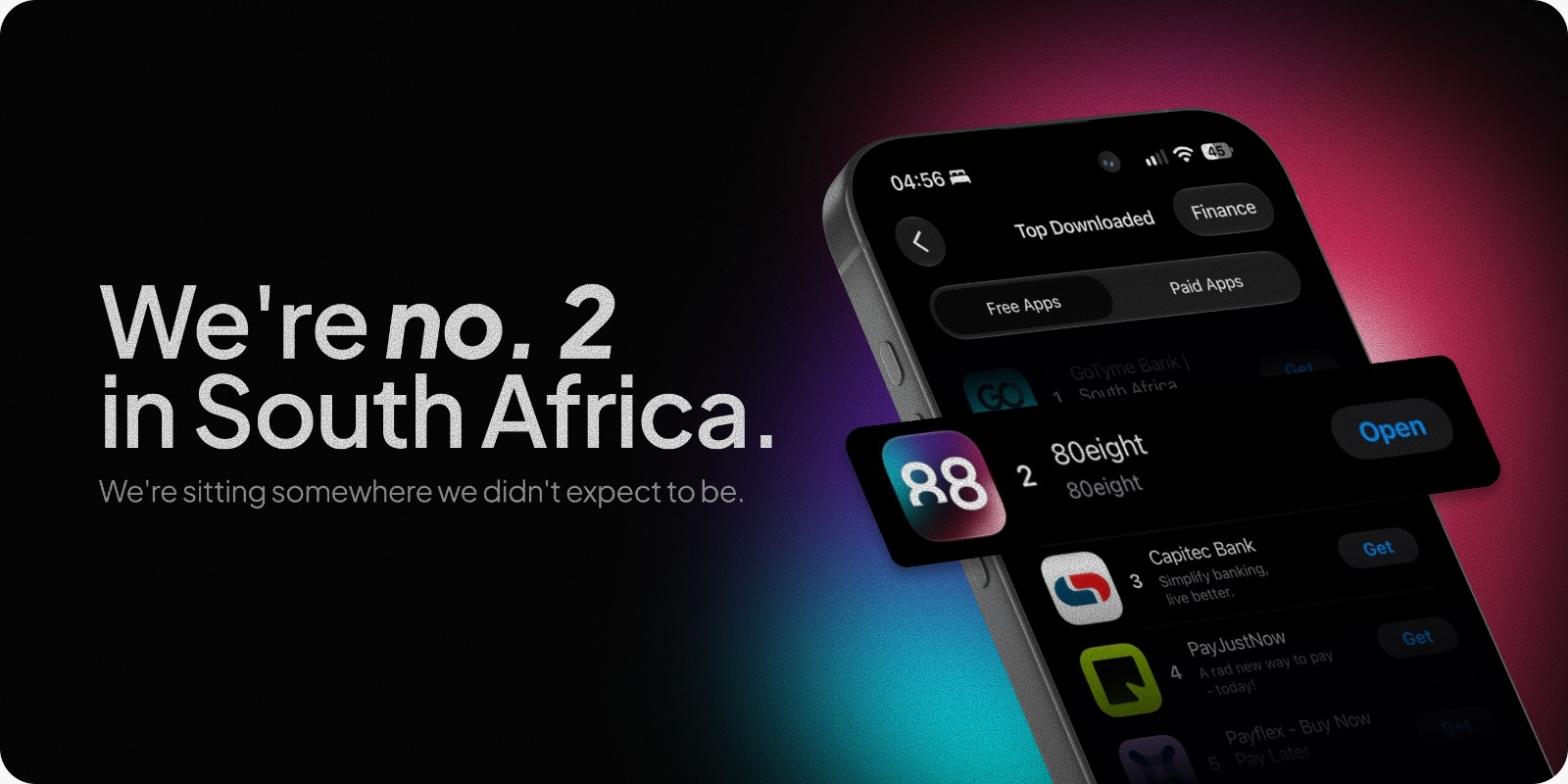 80eight Becomes South Africa's Second Most Downloaded Free Finance App